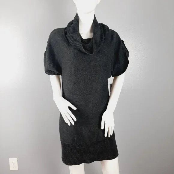 new directions | Sweaters | New Directions Womens Tunic Sweater Dress Size  Medium Gray Removable Cowl Neck | Poshmark